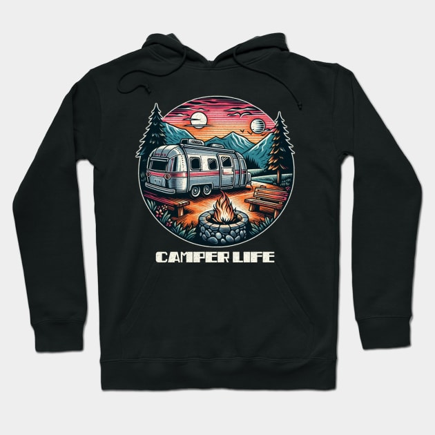 Airstream camper sunset Hoodie by Tofuvanman